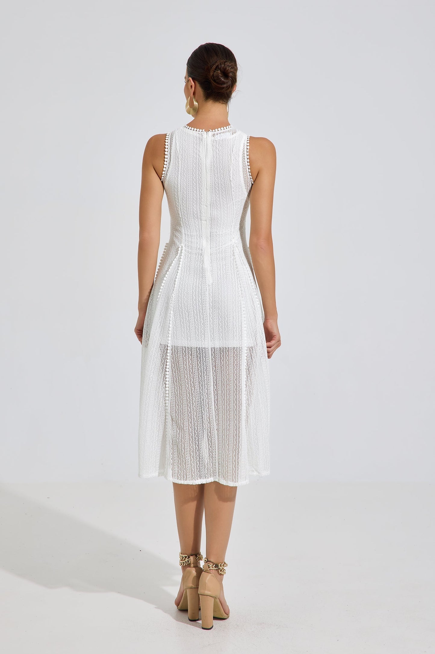 Lesley White Whisper Lace Midi Dress
