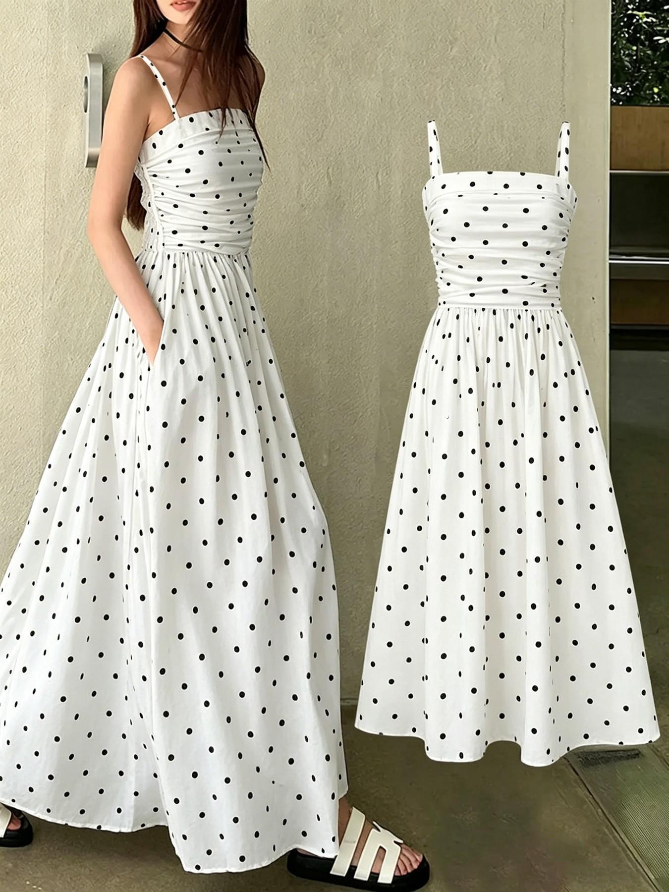 Women's Striped Thin Strap Maxi Summer Dress