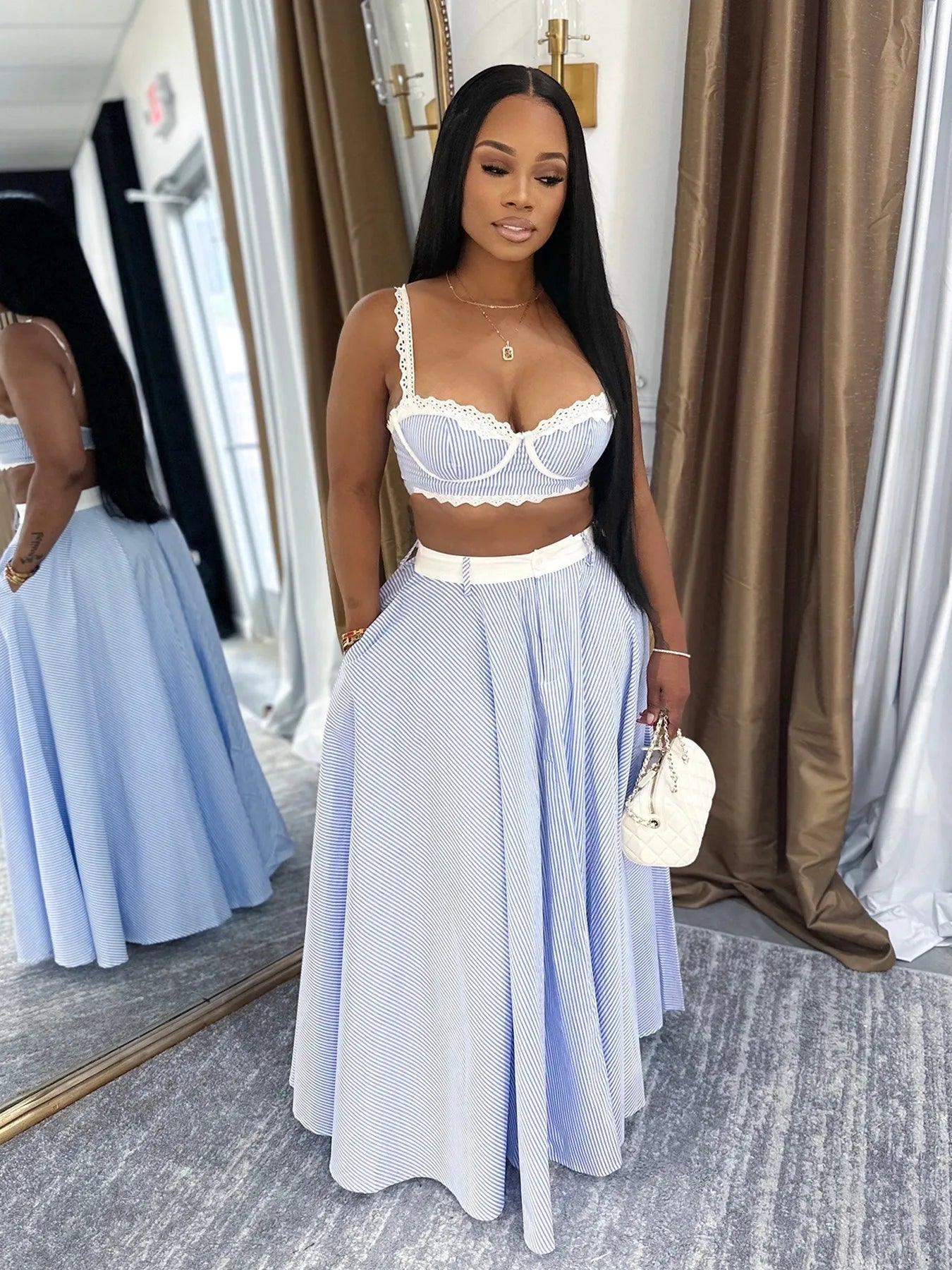 Kadın Dantel Ince askılı Pileli İç Giyim Takımı