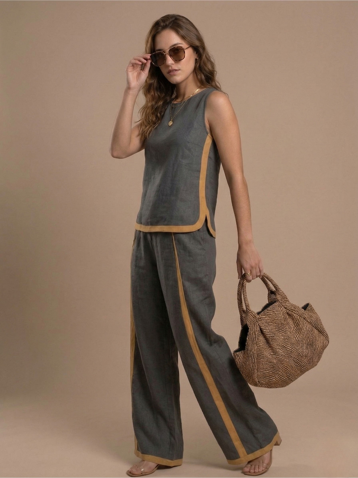Linen Comfort: Two-Piece Linen and Cotton Set