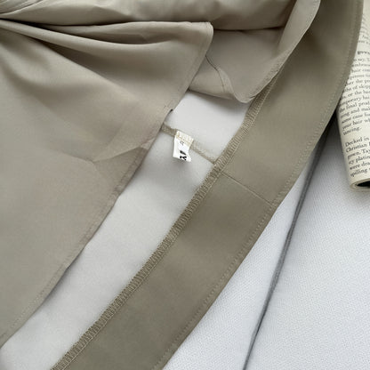 Korean Style Khaki Strappy Mini Dress - Summer A-Line Dress