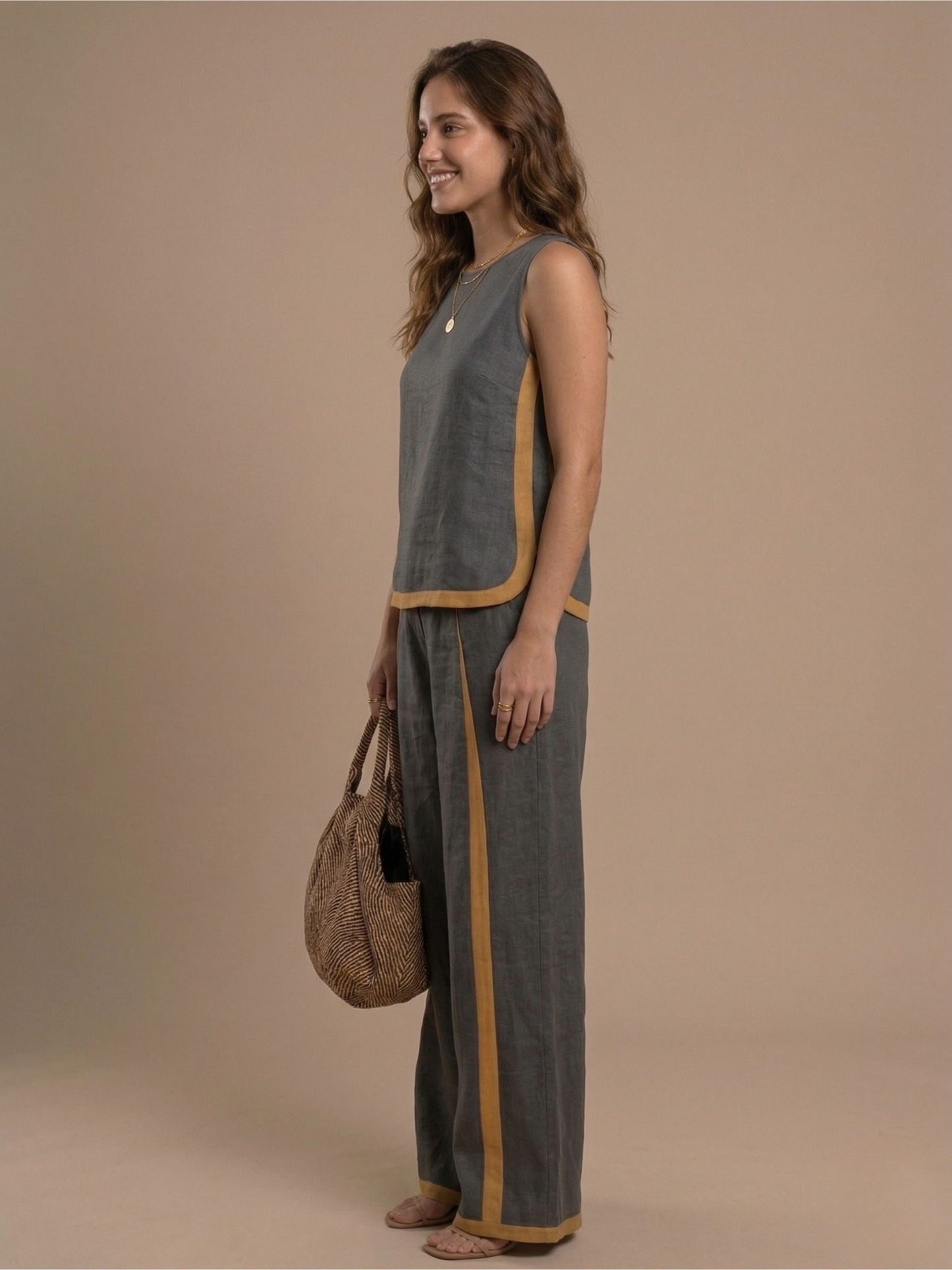 Linen Comfort: Two-Piece Linen and Cotton Set