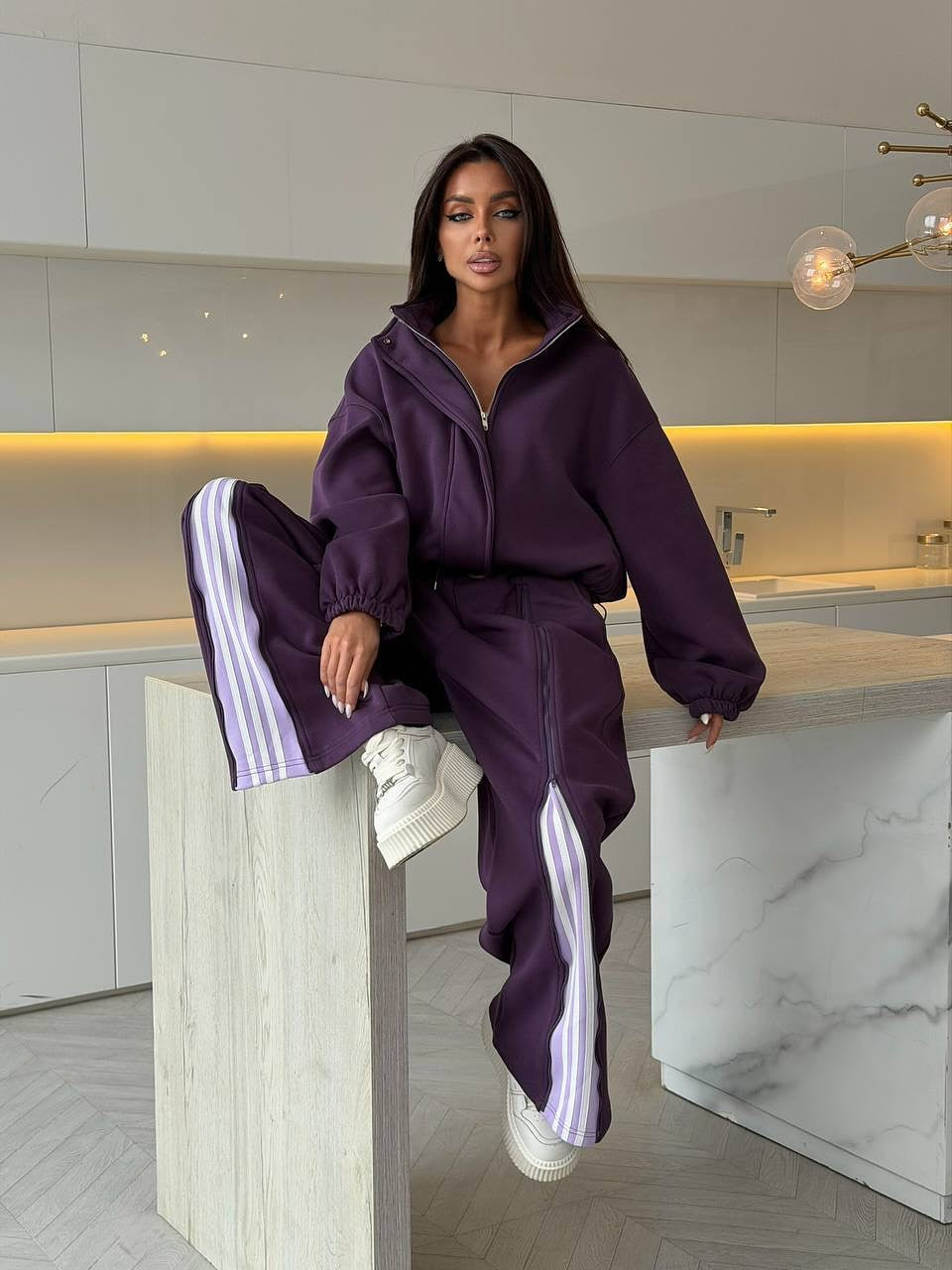 Kapüşonlu Oversize Sweatshirt ve Bol Paça Eşofman Takımı