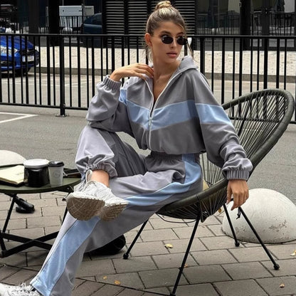 <font dir="auto" style="vertical-align: inherit;"><font dir="auto" style="vertical-align: inherit;">2026 Amazon moda Avrupa ve Amerikan günlük stil spor takım elbise fermuarlı hırka ve uzun pantolon iki parçalı kadın takım</font></font>