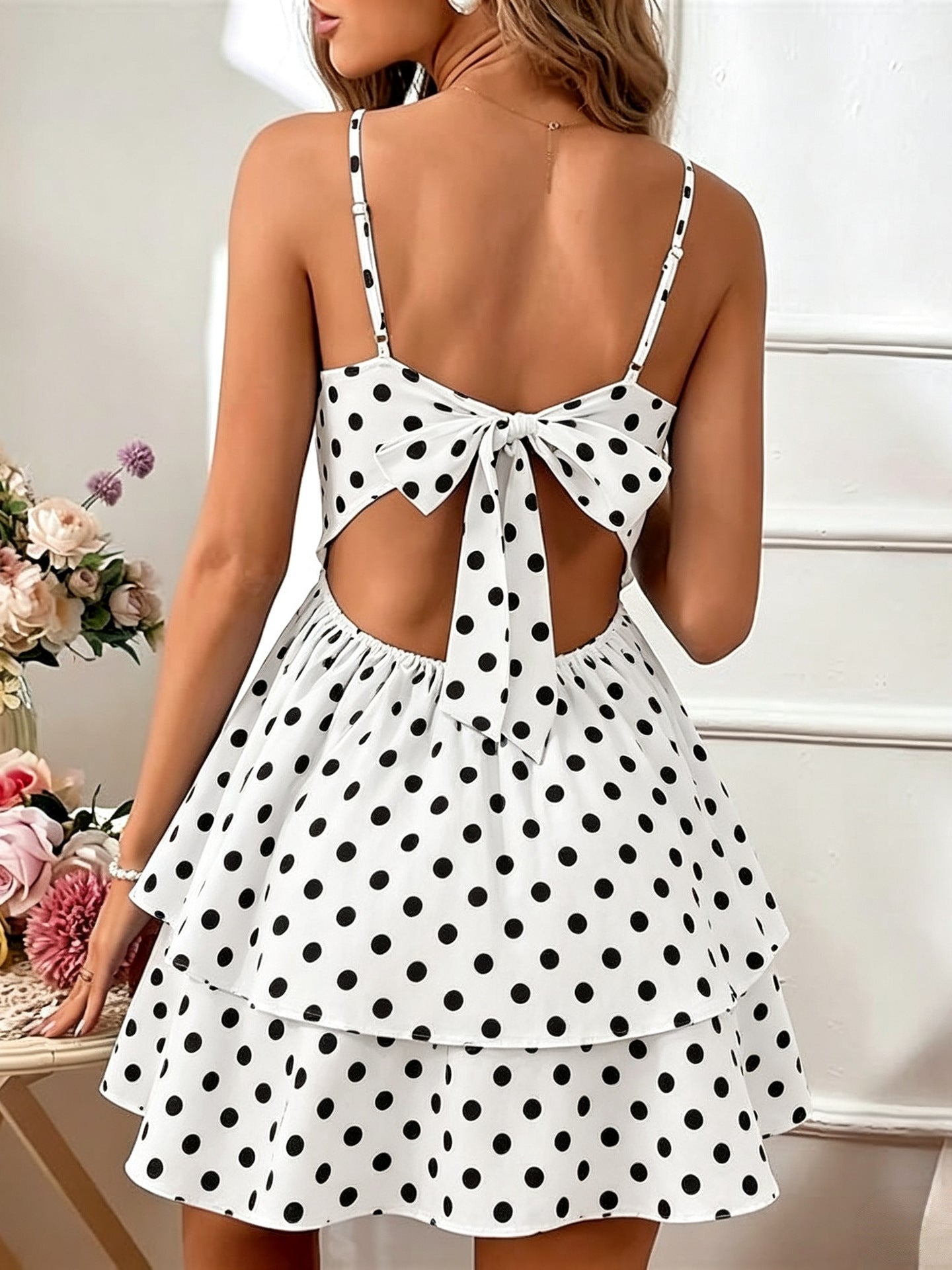 Vintage Puantiye Şıklığı ve Romantik Mini Elbise
