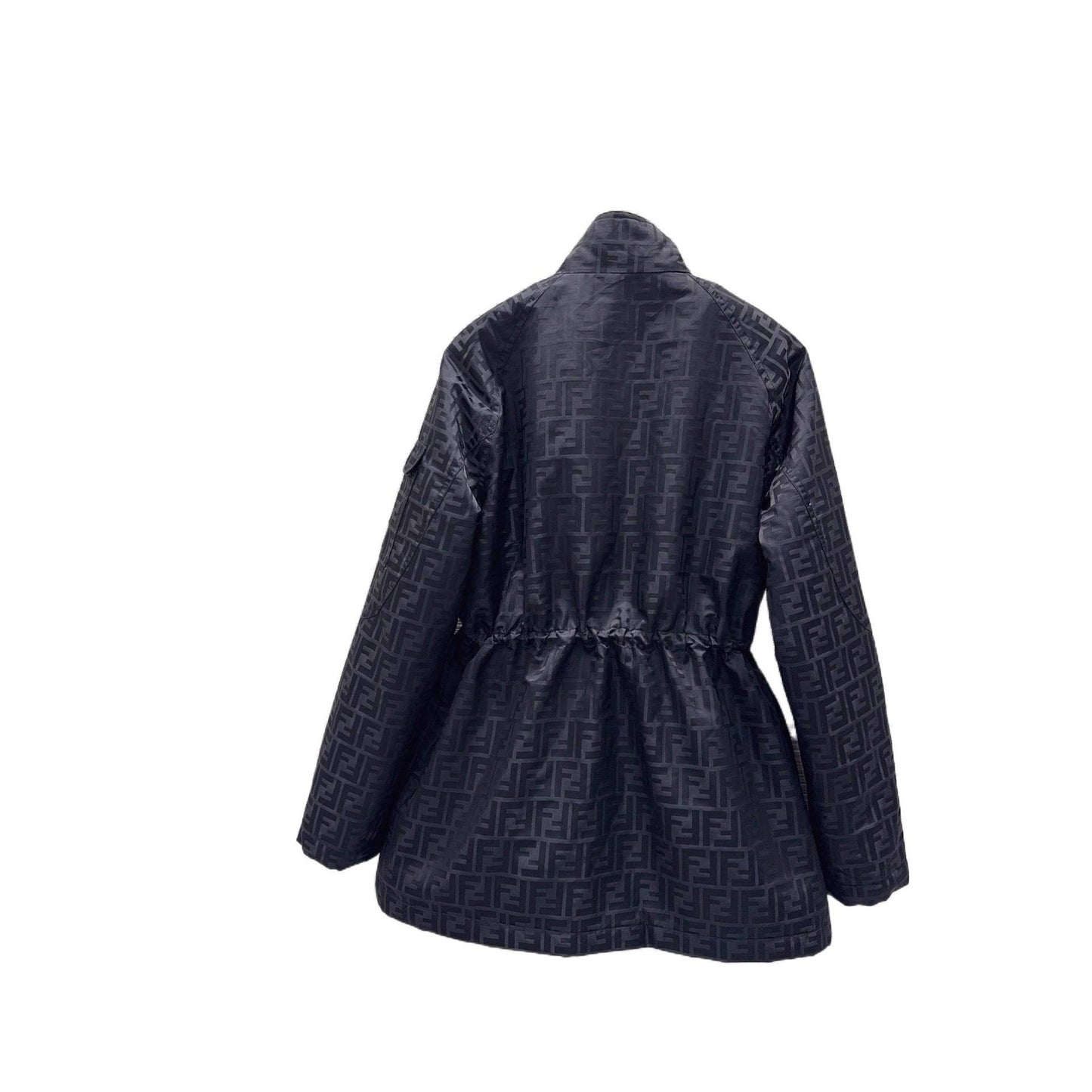 Logo Print Oversized Women's Jacket with Cinched Waist