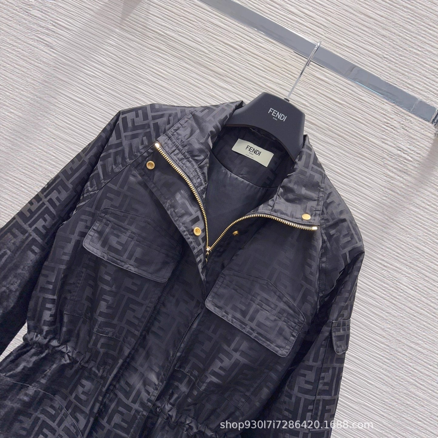 Logo Print Oversized Women's Jacket with Cinched Waist