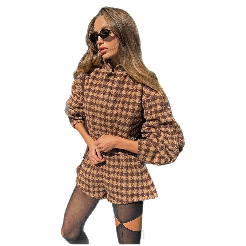 Women's Elegant Tweed-Look Short Jacket
