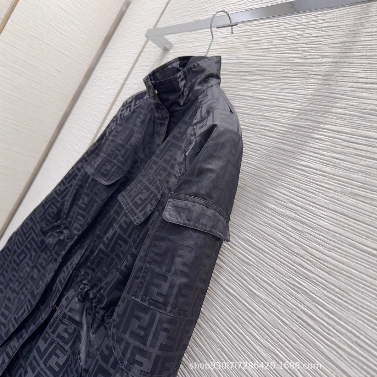 Logo Print Oversized Women's Jacket with Cinched Waist