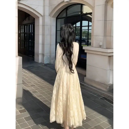Kadın Dantel V yaka A Kesim Maxi Elbise