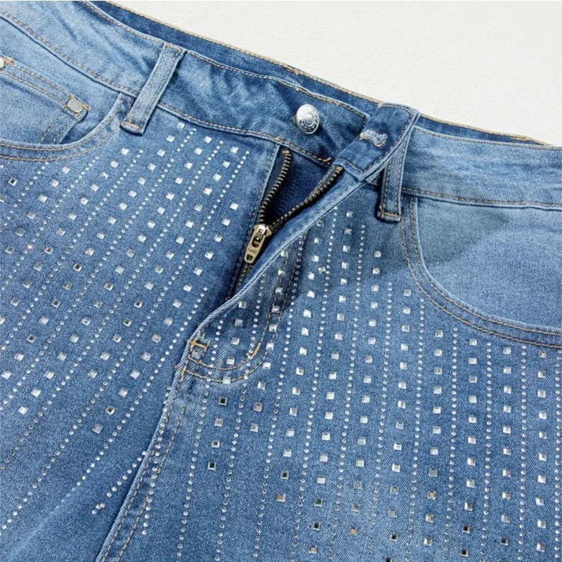 Kadın Denim Yüksek Bel Vücuda Oturan Vintage Günlük Pantolon