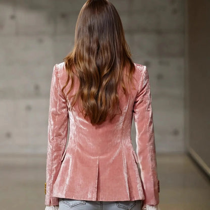 Kadın Uzun Kollu Vücuda Oturan Cepli Günlük Blazer Ceket