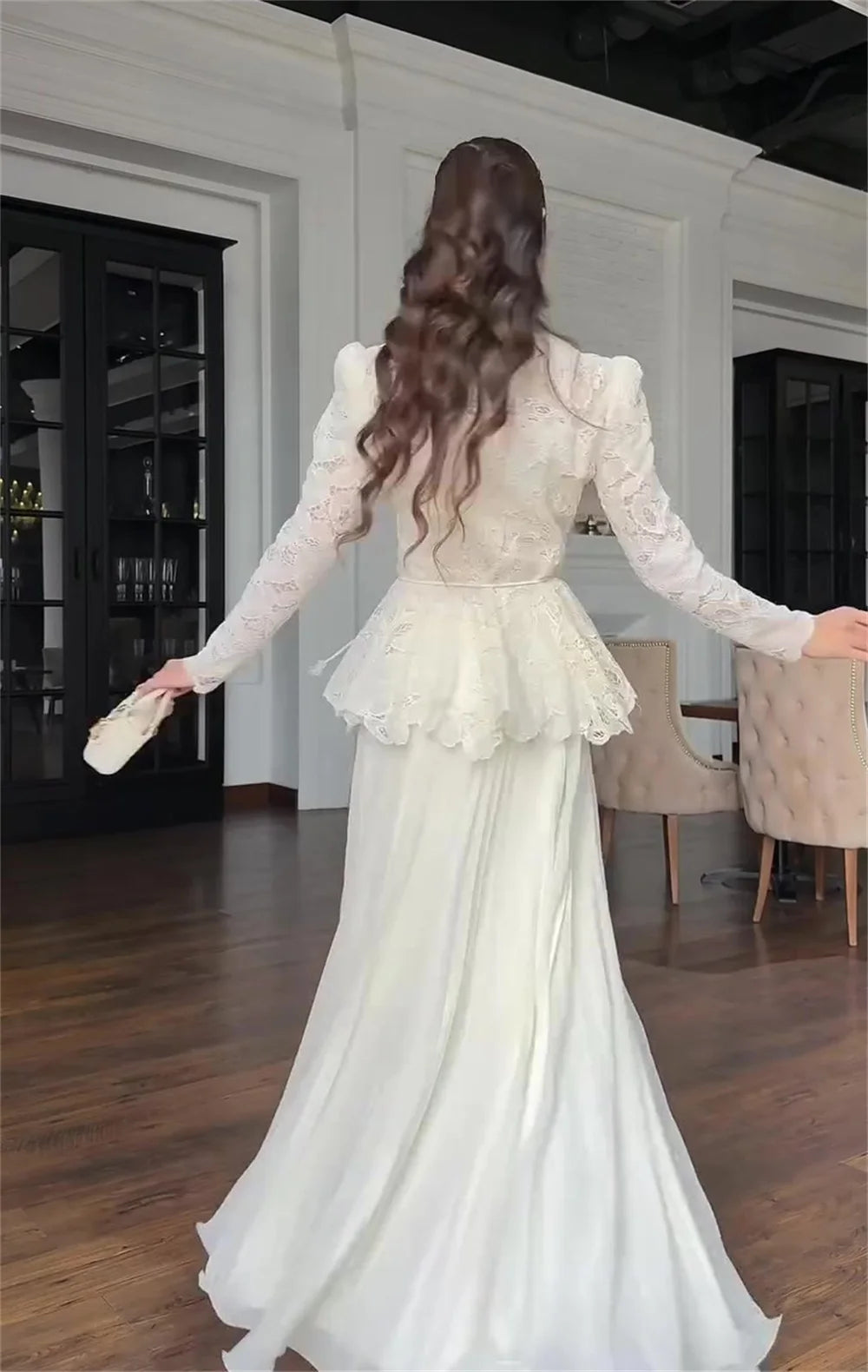 Kadın Tatil Dantel Fırfırlı Nakışlı Elbise