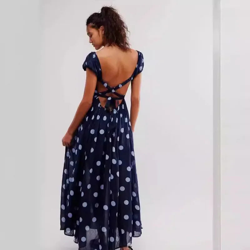 Kadın Retro Plaj Maxi Elbise