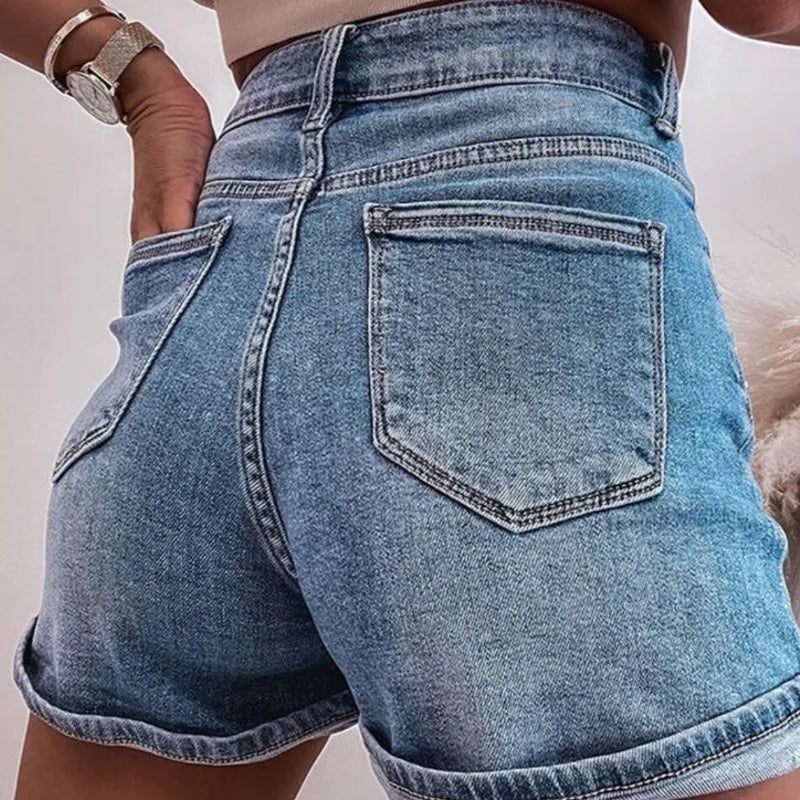 Kadın Denim Yüksek Bel Vücuda Oturan Vintage Günlük Pantolon