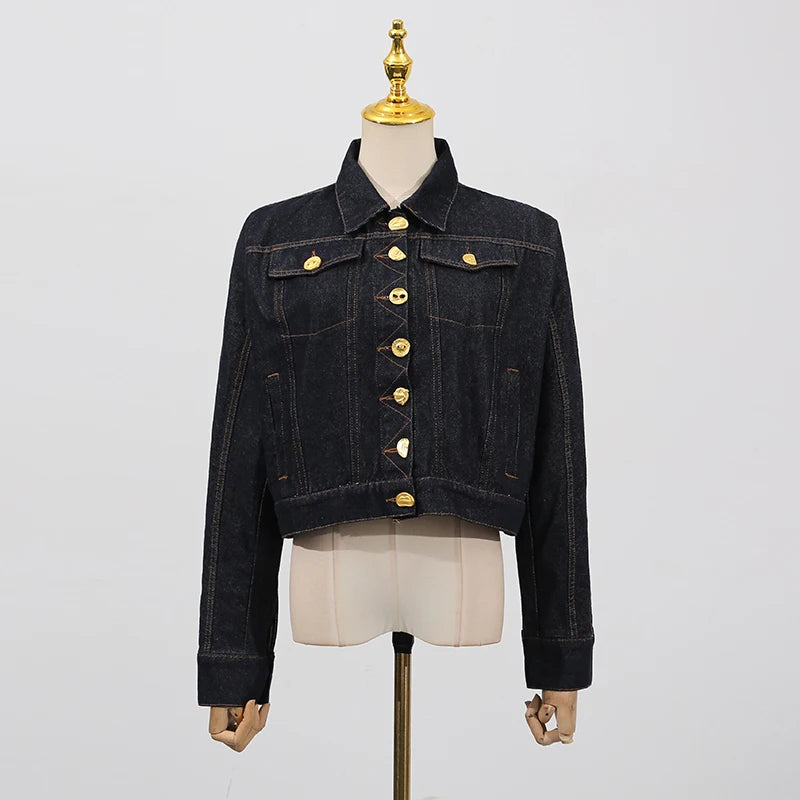 Koyu mavi vintage denim ceket