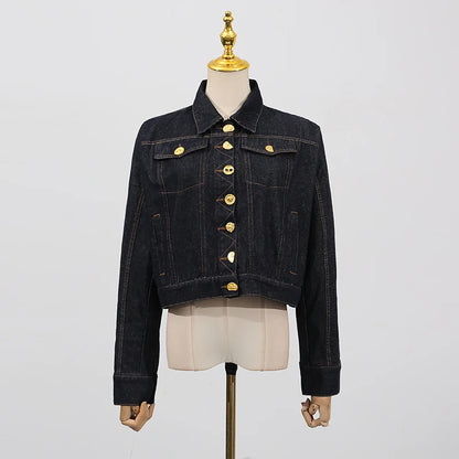 Koyu mavi vintage denim ceket