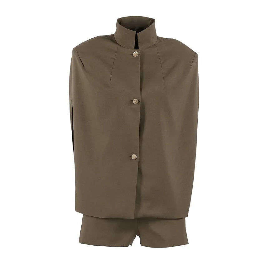 Oversize Blazer Ceket Şort Takımı - Kadın Şık Günlük Kombin