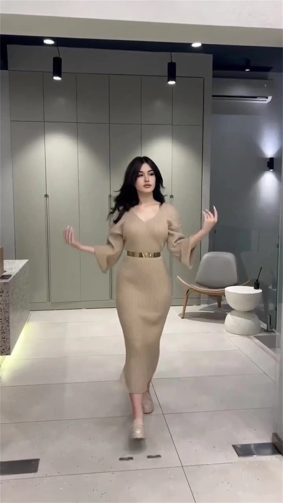 Kadın Davet Tığ işi örgü Çizgili Dar Kesim Kazak